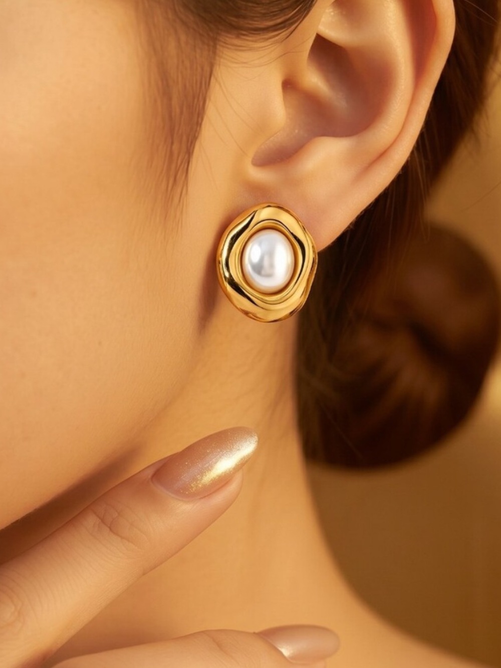 Mayamar 24K gold-plated dome stud earrings (NWT)